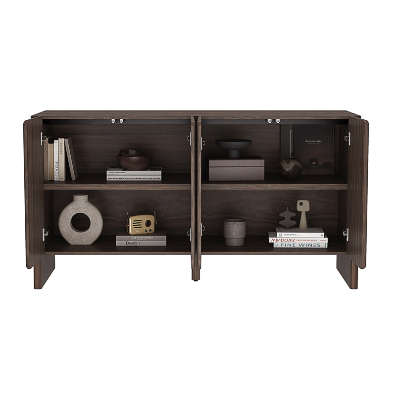 Buffet 60 "en noyer brun Linda, Noyer brun