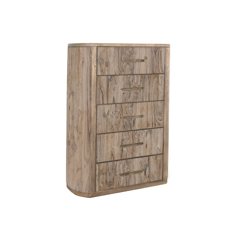 Commode 5 tiroirs, Beige