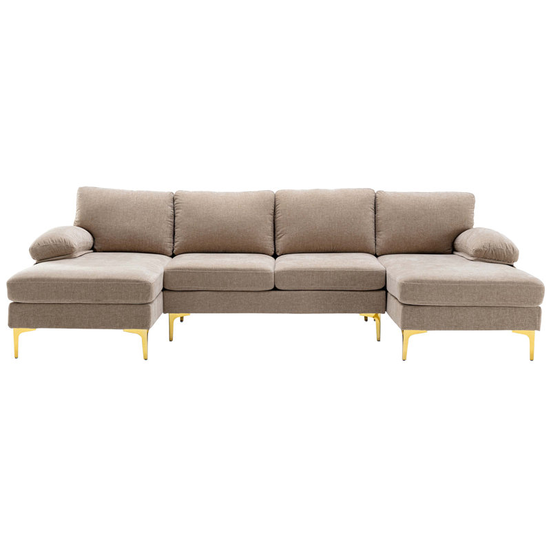 Canapé modulaire COOLMORE, Polyester brun clair