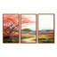«Blossoming Red Autumn Tree Countryside Road», ensemble de reproductions d'art mural-706653814-706653815