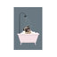 Laughing Pug Enjoying Bubble Bath by Big Nose Work - Single Picture Frame Print on Canvas-507880536-535713515
