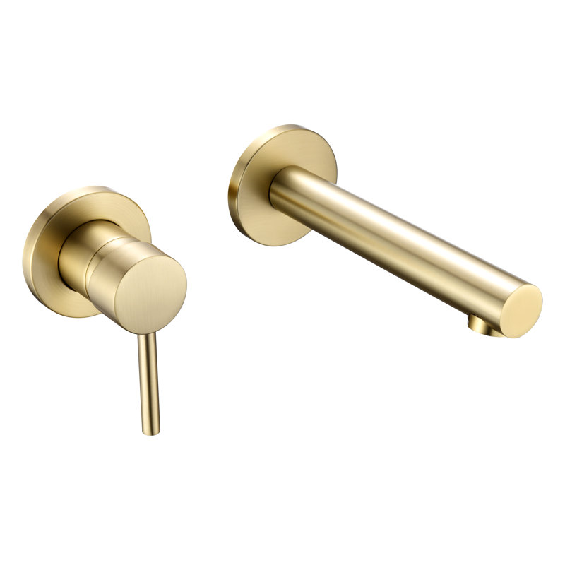 Bathroom Sink Faucet, Ssingle Handle Wall Mount Lavatory Faucet, Bathroom Vanity Faucet With Brass Rough-in Valve with Left-Handed