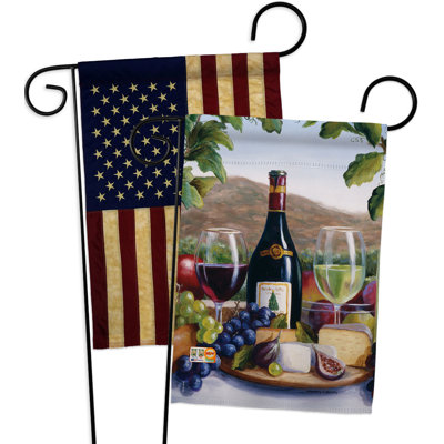 Drapeau de jardin vin en polyester 19 côtés x l 19 po Wine