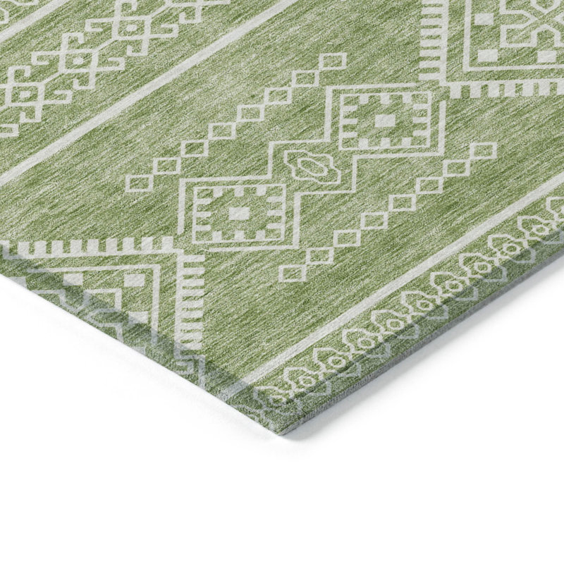 Tapis vert lavable intérieur et extérieur 5 pi x 8 pi Sud-Ouest ivoire