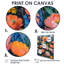Fleurs bleues et orange, fleurs sauvages d'été - Art mural fleurs sauvages-1820549011-1657499150