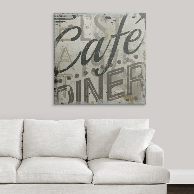 « ii » par michael mullan, art textuel Restaurant Sign, H 35 po x l 35 po x P 1,5 po, Toile
