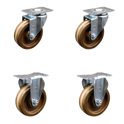 4 Piece High Temp Phenolic Caster Set