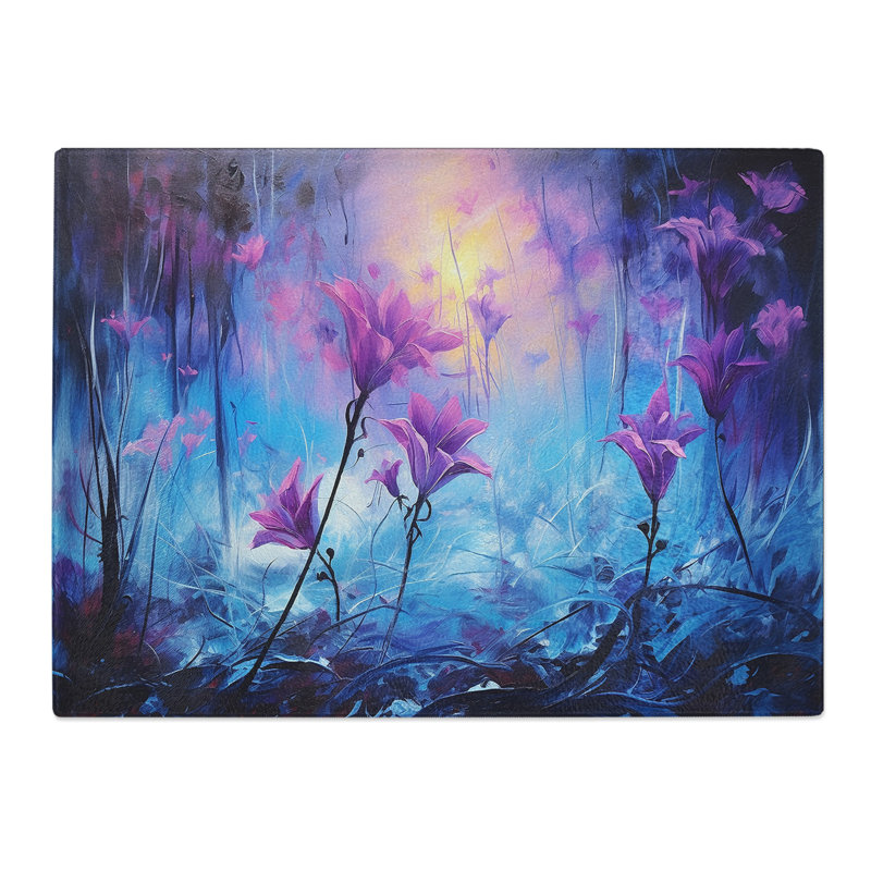 Bluebell Flower Abstract No.2  Glass Chopping Board