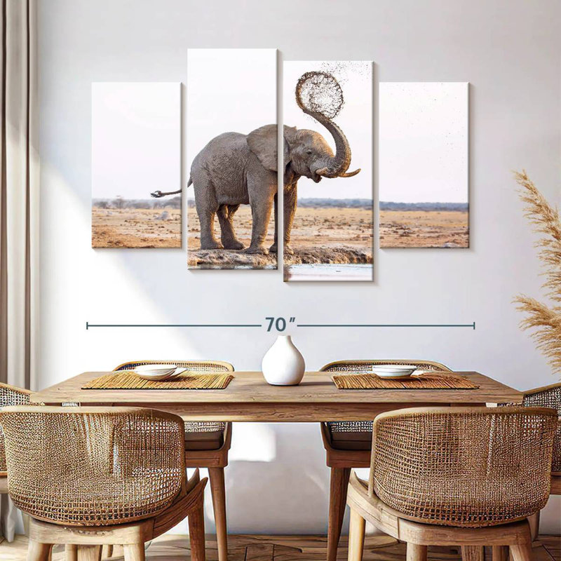 Elephant Mud Splash, 42" H x 68" W