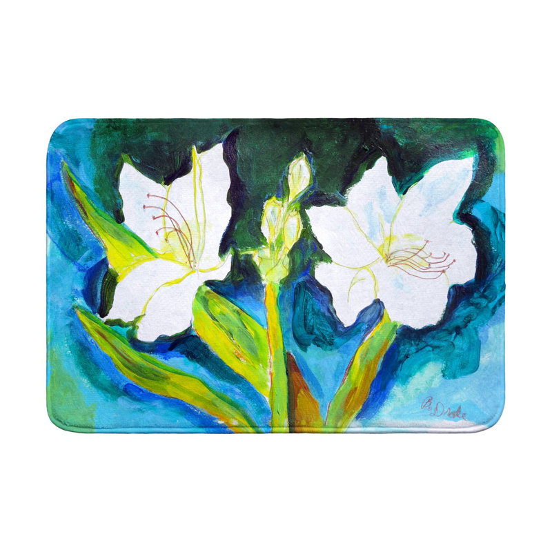 Tapis de bain White Lilies, L 36 po x l 24 po