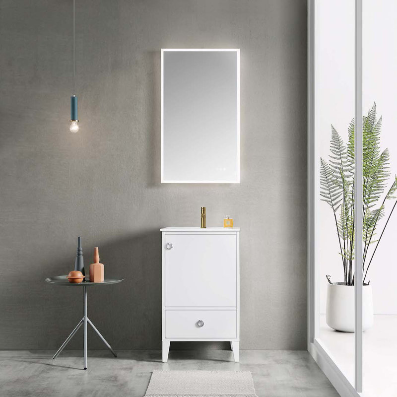 20'' Single Bathroom Vanity with Sink, Matte White