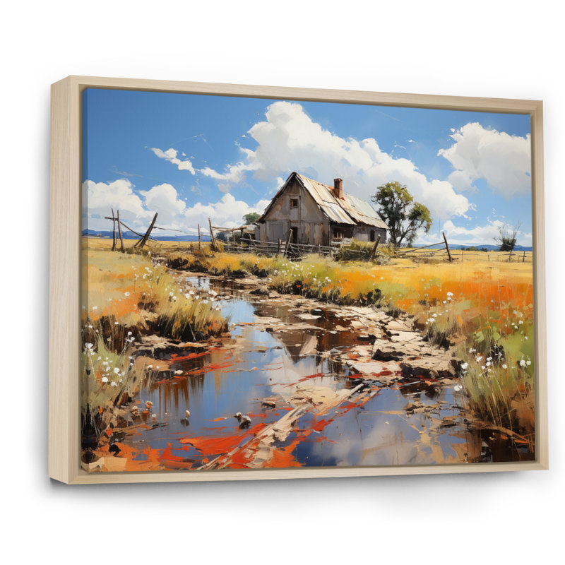 Markisa Farmhouse Expressive Countryside I - Imprimé, Cadre naturel flottant, H 24 po x l 32 po x P 1 po