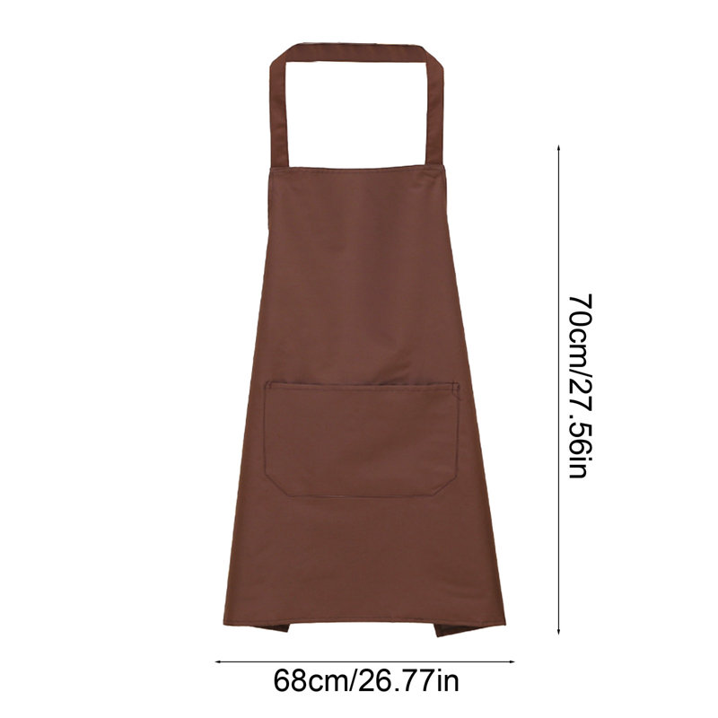 Waterproof Oil Resistant Unisex Apron With Pockets, PVC Kitchen Apron For Cooking And Dining, 27.6x26.8in Coffee, Coffee