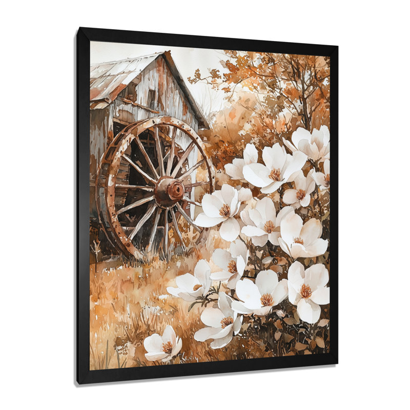 Giamo - Floral Wall Art, Black, H 20 po x l 12 po, Reproduction encadrée d'une seule photo
