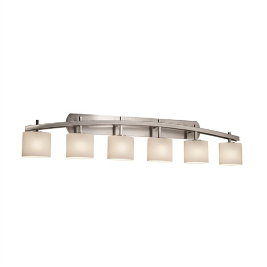 Éclairage pour salle de bain 6 lumières Casson, Nickel brossé, Tissage