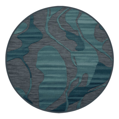 Machine Washable Abstract Gray Area Rug