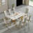Luxury White Dining Table With Polished Geometric Base-1737727678