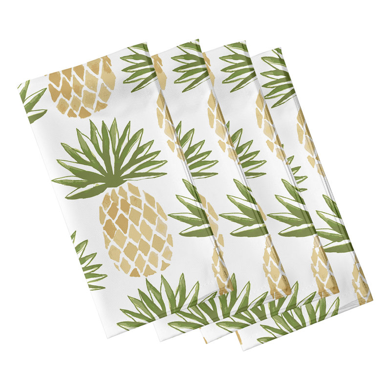 Lumberton Polyester Floral Square Napkin, Green