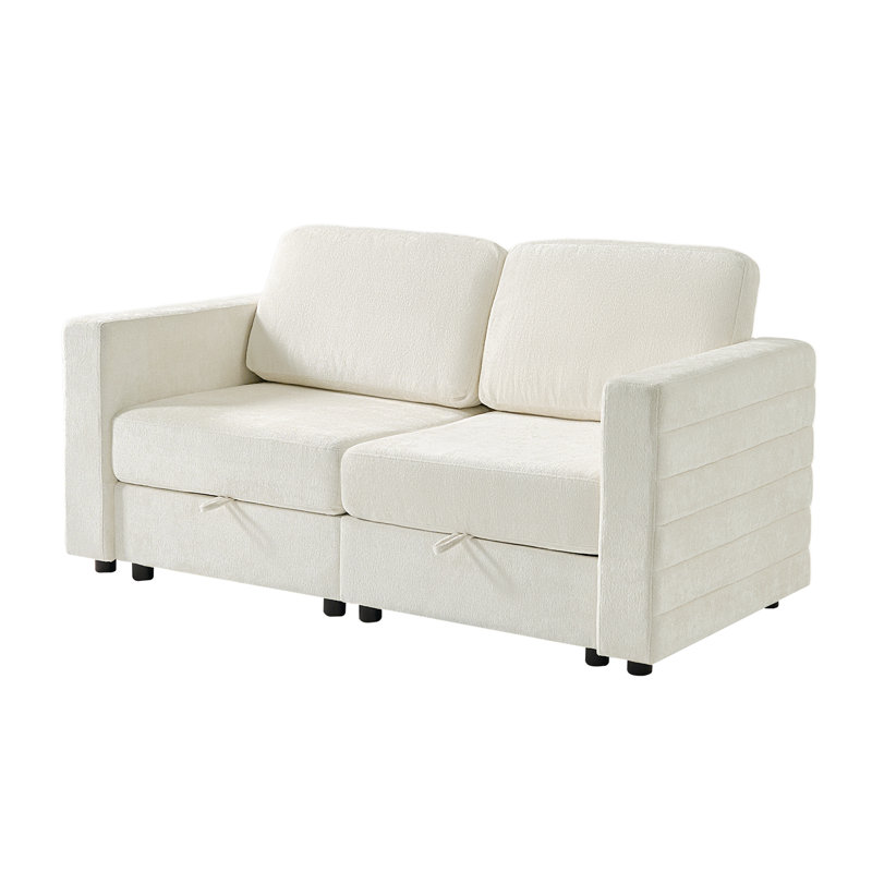 Tamariah Modern 166cm Wide 2-Seat Modular Sofa with Hidden Storage, Beige