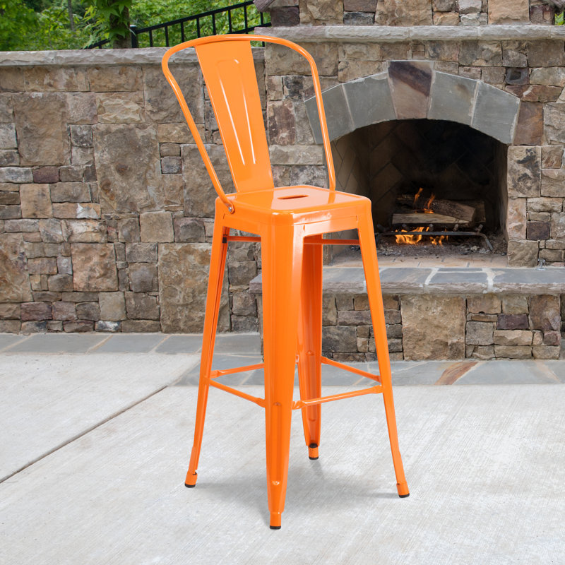 Tabouret de bar Iddings, Orange lustré, 1, Tabouret de bar (siège d'une hauteur de 30 po)