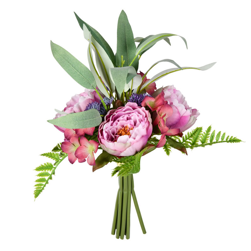 Bouquet de pivoines artificielles 14 po, Mauve