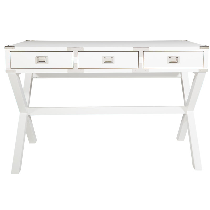 Bureau Harrison avec prises intégrées, Blanc