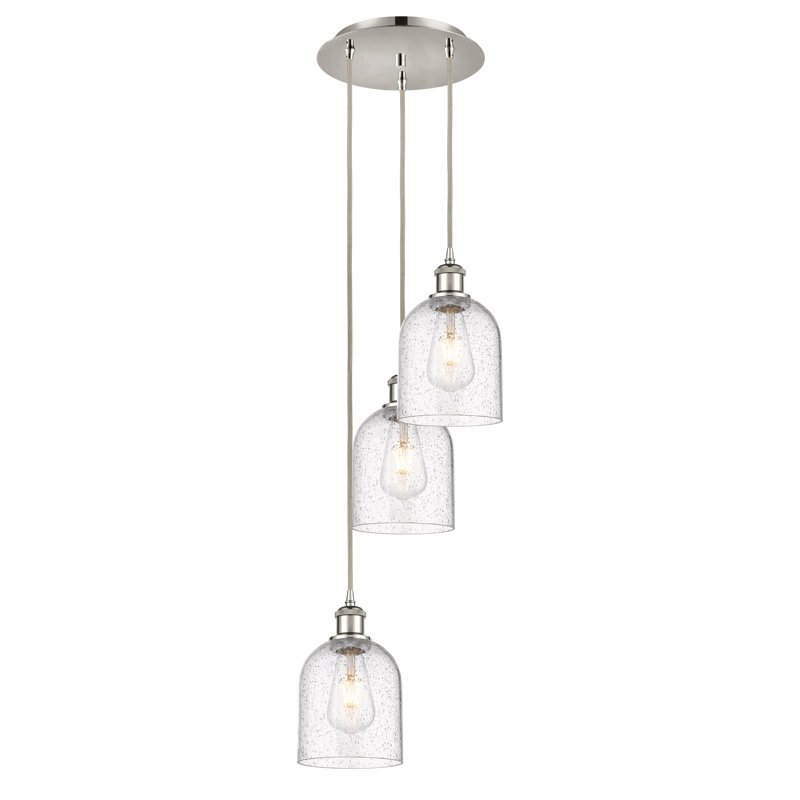 Luminaire suspendu grappe 3 lumières Odaniel, Bullé, Bronze huilé