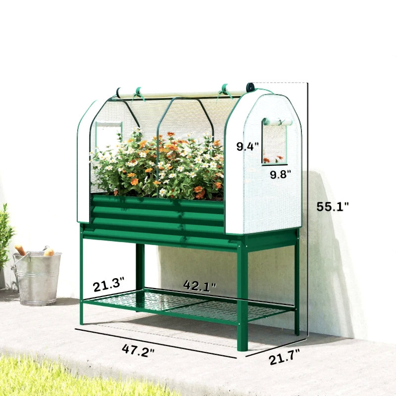 Outdoor Plant Boxs,Raised Garden Bed,Spacious Flower Boxs, Green