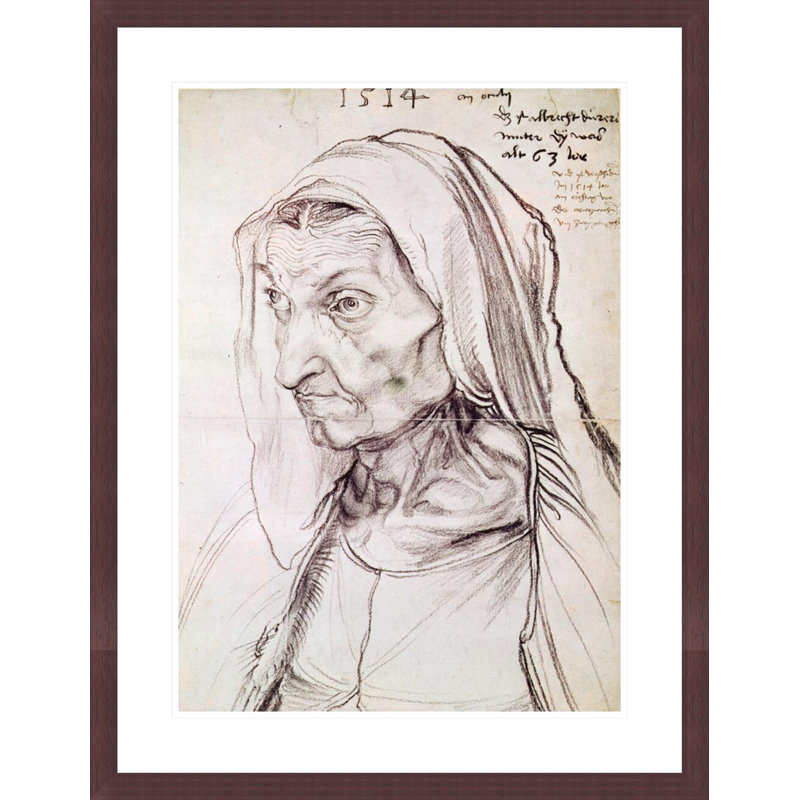 Portrait de la mère de l'artiste par Albrecht Dürer, impression giclée sur cadre, H 29,5 po x l 22,83 po