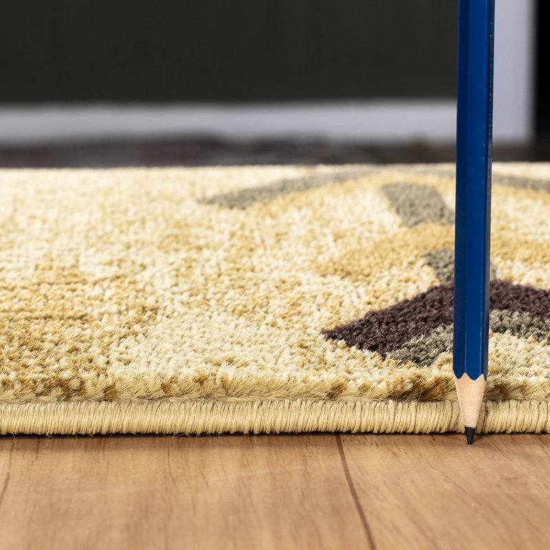 Design Cream Area Mat, Versatile Use Polypropylene Floor Rug, Fire, Rectangle 7'10" x 10'3"