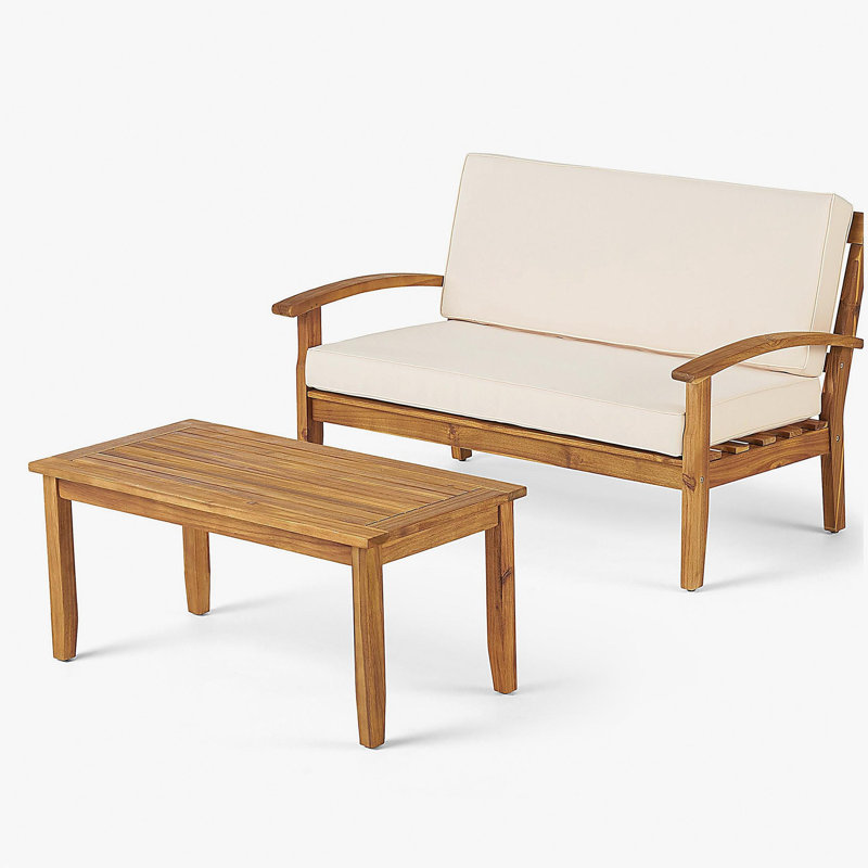 Causeuse et table basse Peyton, Blanc