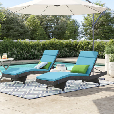 Billur 79.5" Long Reclining Chaise Lounger Set with Cushions