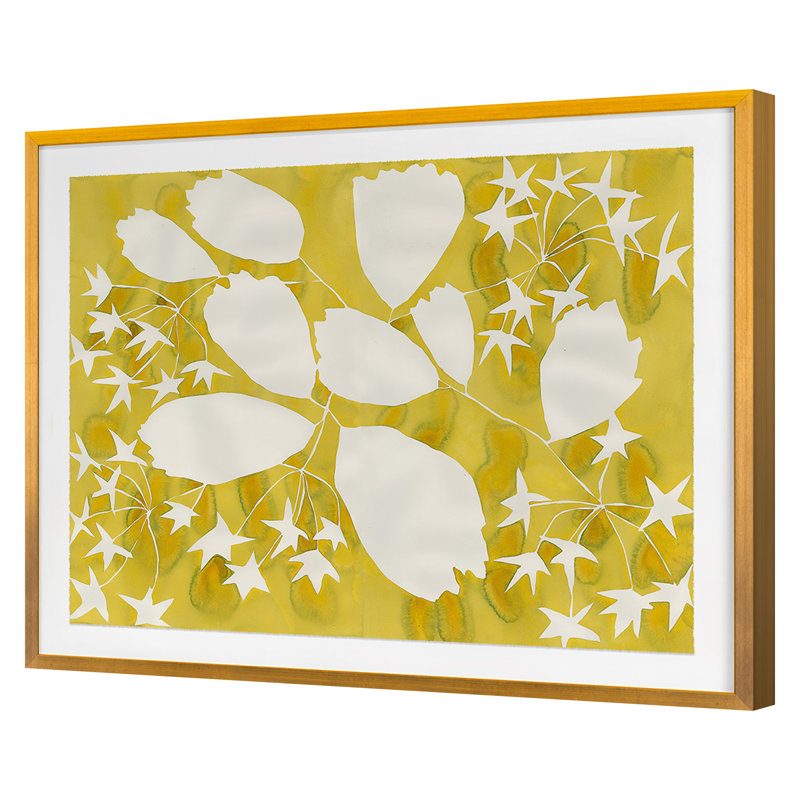 Golden Spirea Print by Kate Roebuck, Gold Framed, 35" H x 44" W