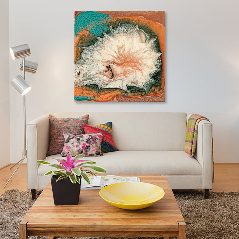 « caldera i », impression sur toile, H 37 po x l 37 po x P 1,5 po, Toile tendue, Pas de tapis