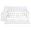 Lit de jour blanc avec 3 tiroirs et compartiments latéraux - Fabrication en pin pour chambre double en bois avec prises de courant-877862724-877862731