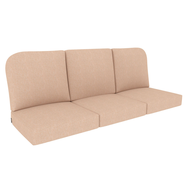 Outdoor 5" Deep Seat Replacement Cushion Set of 3, 22 x 24 Inch Patio Chair Cushions with Water-Repellent & UV-Resistant Olefin Cover, Eco-Friendly Seat & Back Cushions for Patio Furniture
