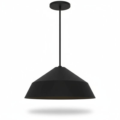 22" Diameter Black Integrated LED Pendant Light