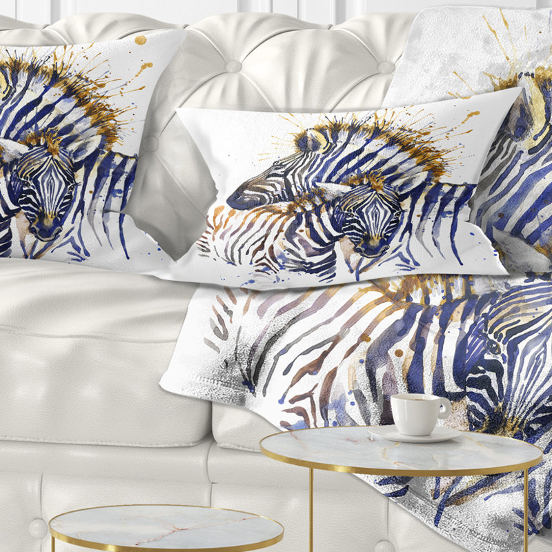 Coussin Zebra Watercolor Rightwards - Animal Print