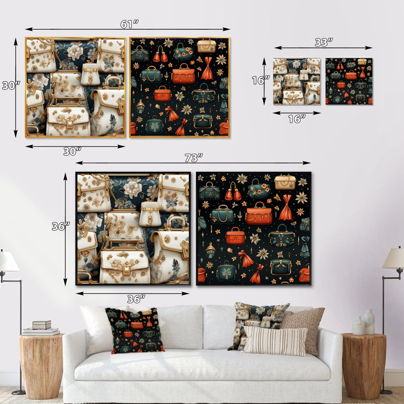 Breithaup - Ensemble de 2 collages carrés abstraits, Cadre flottant noir, H 30 po x l 61 po