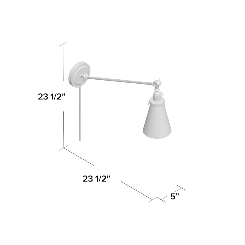 Martucci Swing Arm Sconce, Rubbed Brass