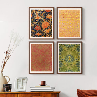 «Vintage Abstract Print XXIV», ensemble de 4 reproductions encadrées