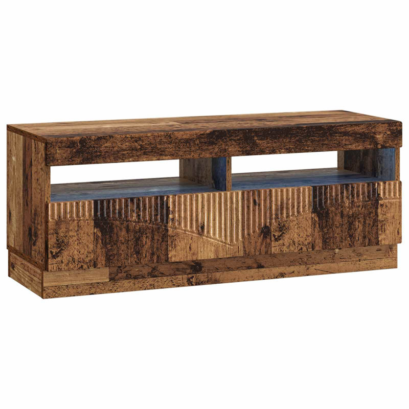 TV Stand, 43cm H x 100cm W x 35cm D, Old Wood
