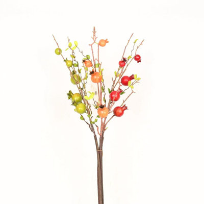 24" Artificial Pomegranate Fruits Fall Sprays Floral Arrangement For Vase Filler, Rustic Branch Long Stem For Dining Table Centerpieces, Home Harvest Thanksgiving Day Party Decor