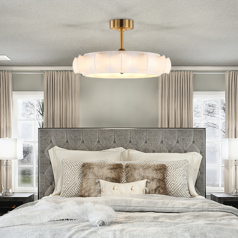 29.6" Caged Ceiling Fan with Dimmable LED Lights and Remote Control