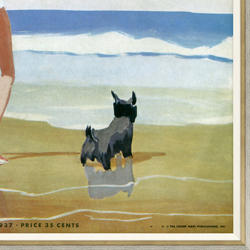 Women With Dog Print by Eduardo Benito