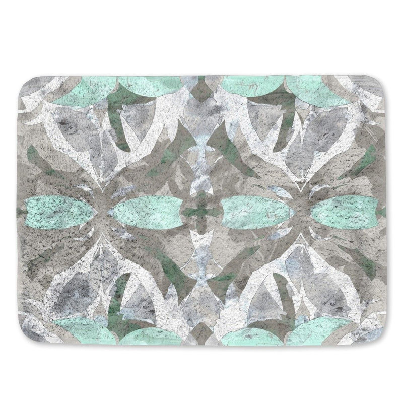 Tapis de bain kaléidoscope à motif abstrait symétrique pour salle de bain, L 21 po x L 34 po