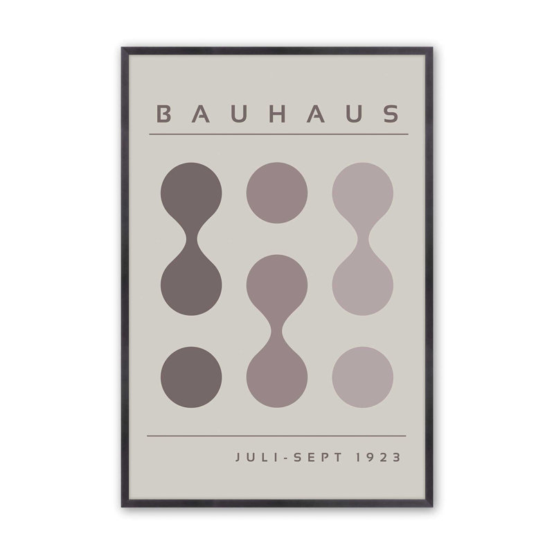 Warm Bauhaus Flow I, impression dans un cadre, H 15,25 po x l 12,25 po, Zinc patiné