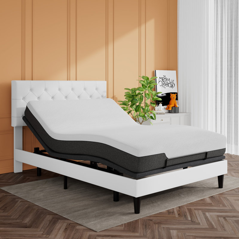 Shreya Upholstered Adjustable Bed with Wireless Remote, Full