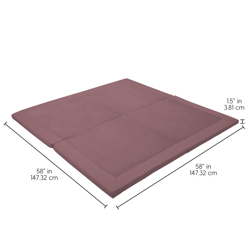 Two-Texture Space Saver 4-Fold Toddler Activity Mat, Mauve