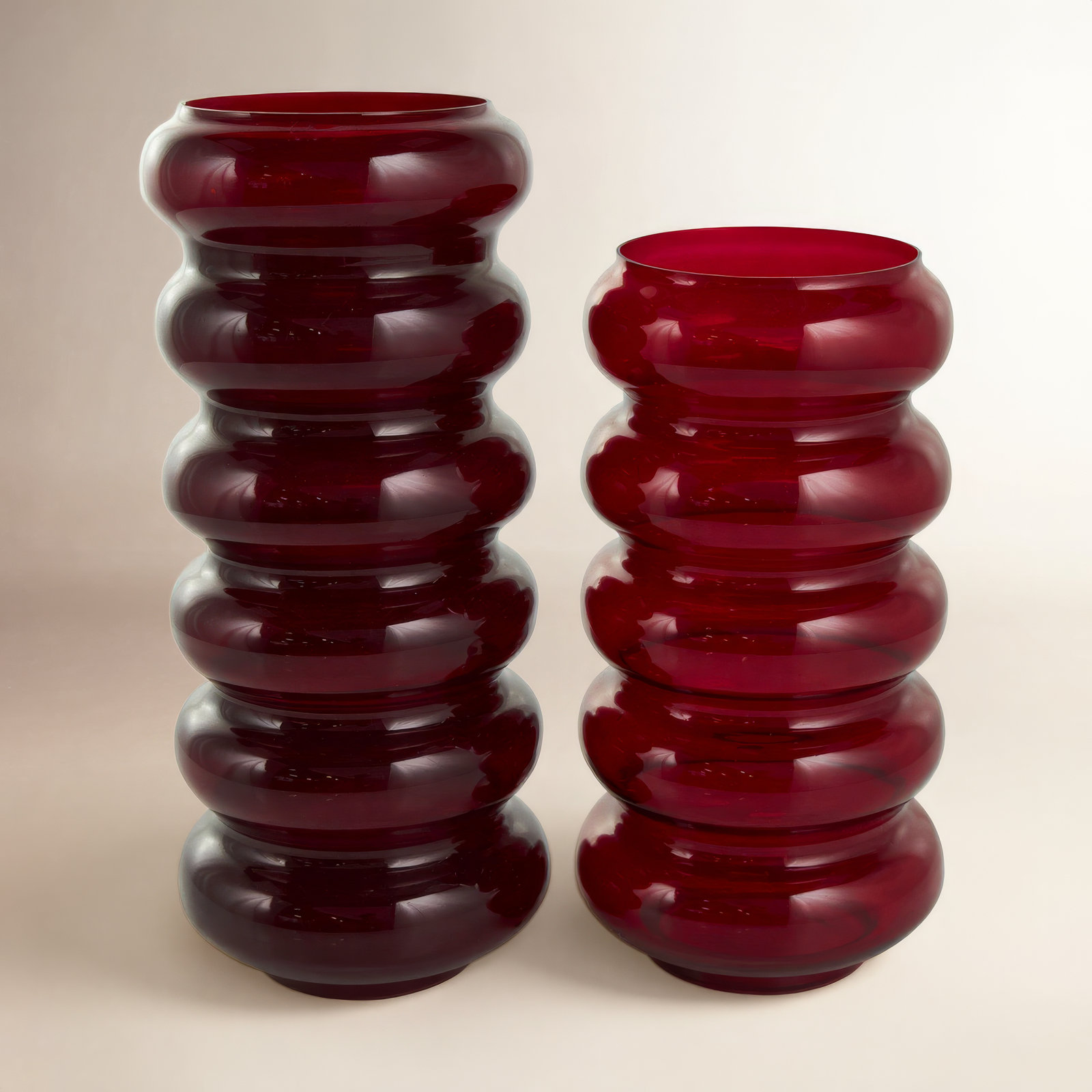 Glass Table Vase, Red